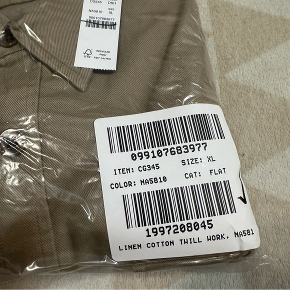 J crew dusty khaki Linen-cotton blend twill workshirt - Picture 7 of 7